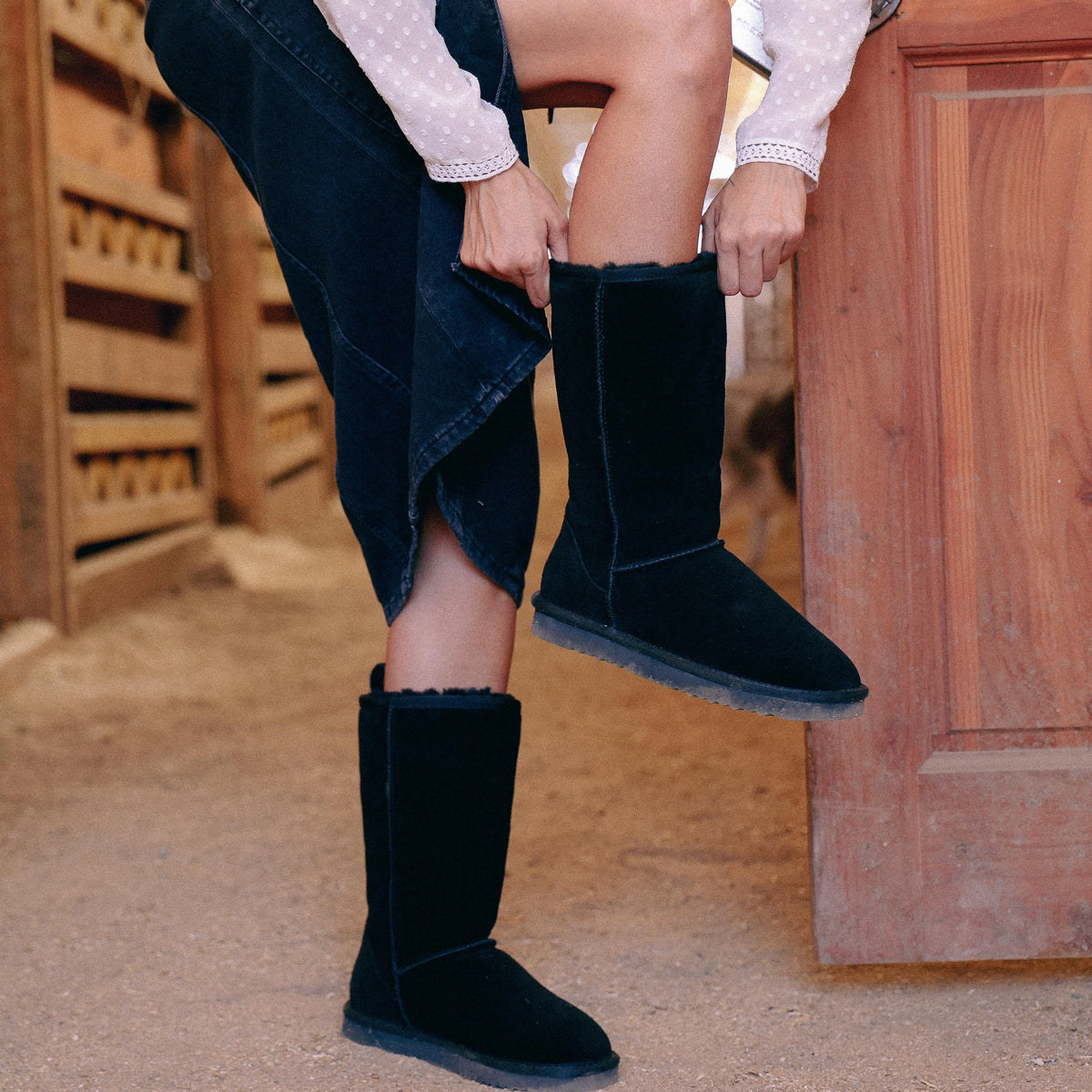 Botas Largas Mujer Chiporro Natural Negro – Rudas | Gaucha